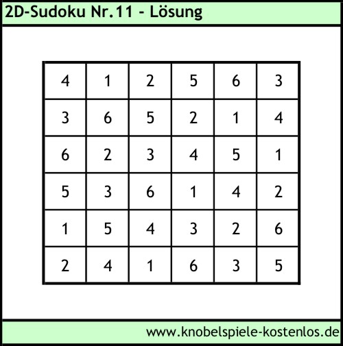 Lösung 2D-Sudoku