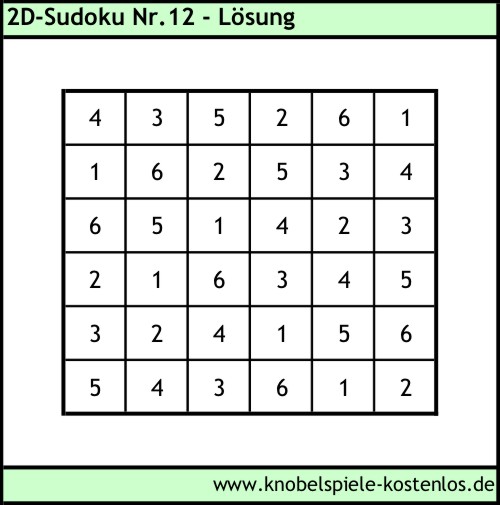 Lösung 2D-Sudoku