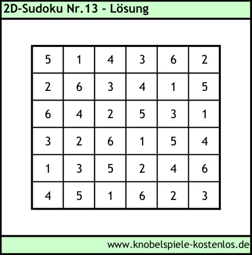 Lösung 2D-Sudoku