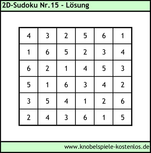 Lösung 2D-Sudoku