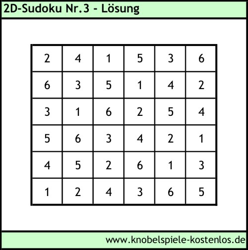 Lösung 2D-Sudoku