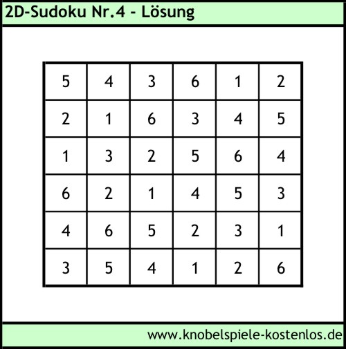 Lösung 2D-Sudoku