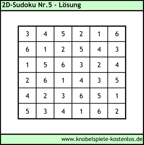 Lösung 2D-Sudoku