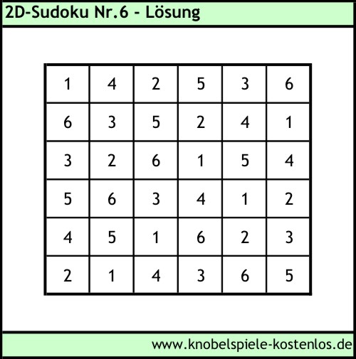 Lösung 2D-Sudoku