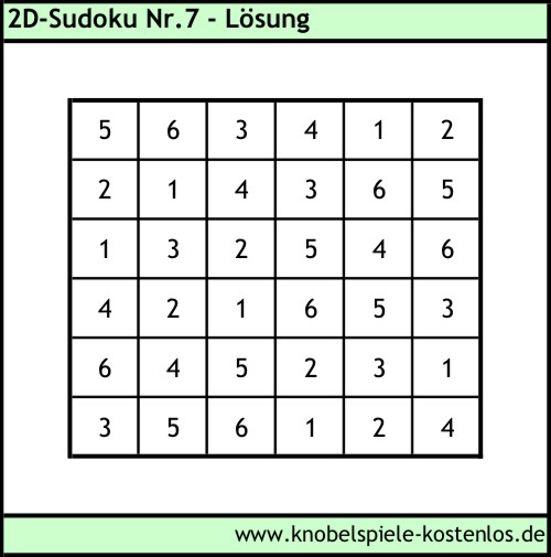 Lösung 2D-Sudoku