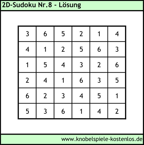 Lösung 2D-Sudoku