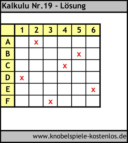 Lösung Knobelspiel Kalkulu