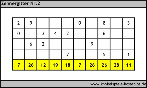 Zehnergitter kostenlos