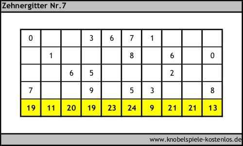 Zehnergitter kostenlos
